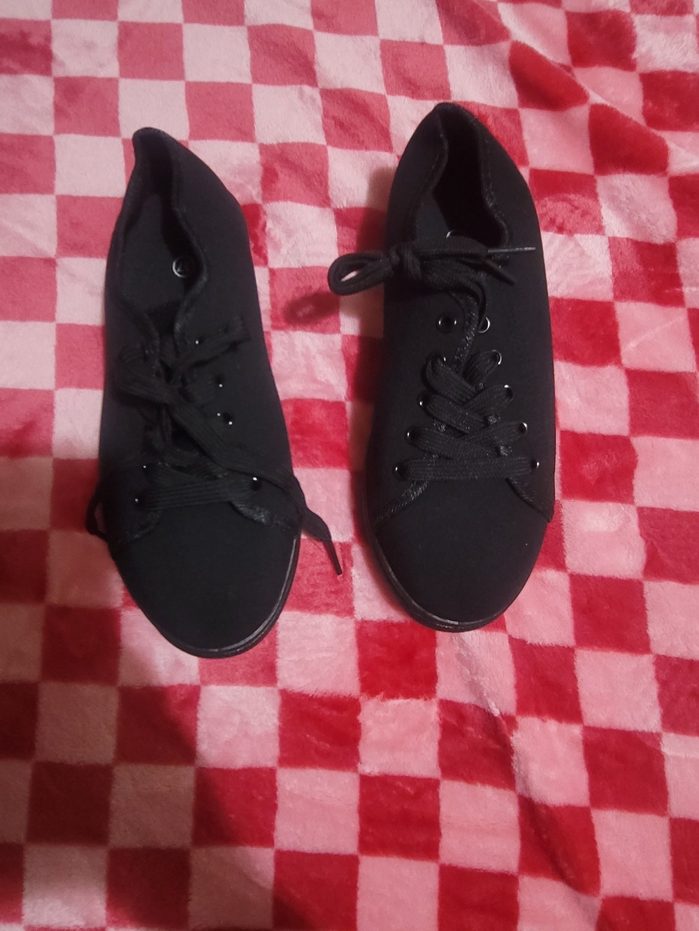 Classic Women's Black Canvas Lace-Up Sneakers